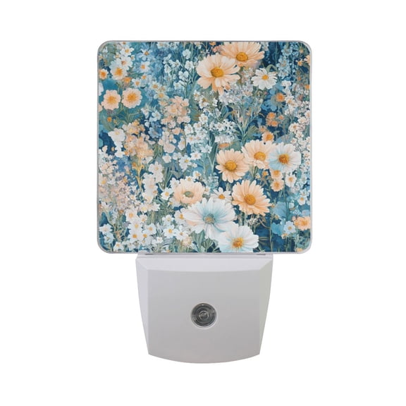 Lush Flowers Leaves LED Night Light with Smart Sensor Plug Into Wall Dusk to Dawn 2 packs