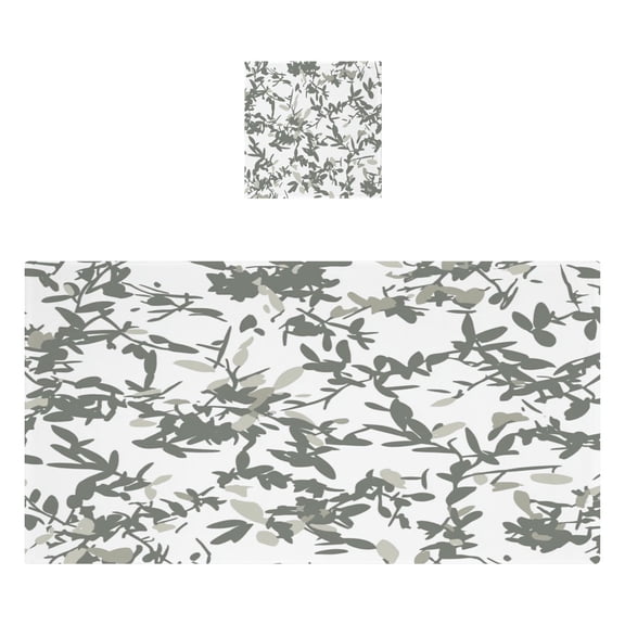 Lush Foliage Pattern 2 Piece Cotton Bath and Face Towel Set Soft and Absorbent, for Beach Pool Bathroom