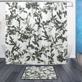 thumbnail image 1 of Lush Foliage Pattern Bathroom Accessory Sets Waterproof Shower Curtain with Anti-Slip Bath Mat Durable Combo, 1 of 7