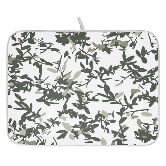 Lush Foliage Pattern Dish Drying Mat for Kitchen, Quick Drying Absorbent Soft Durable 16" x 18"