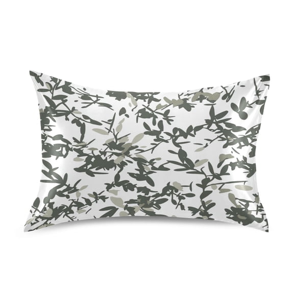 Lush Foliage Pattern Luxury Silky Soft Pillowcase Standard Size Wrinkle Resistant Envelope Closure 20x26in