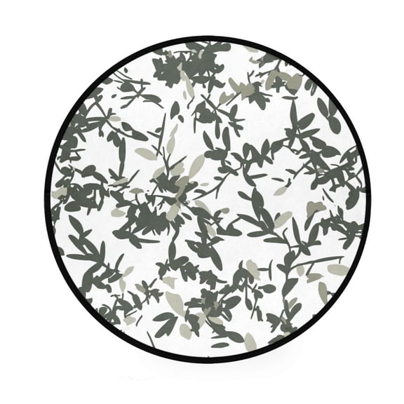Lush Foliage Pattern Memory Foam Bath Mat 36" Absorbent Rug with Non Slip Base and 4 Bonus Pads