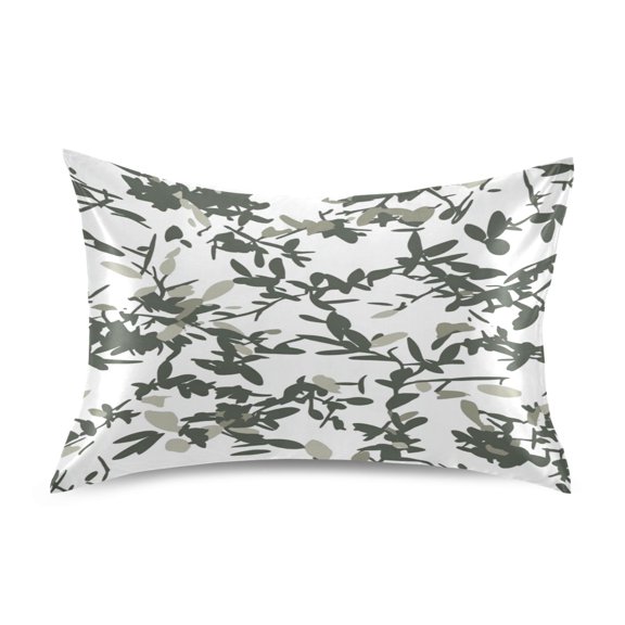 Lush Foliage Pattern Standard Size Satin Pillowcase 20''x26'' Double-Sided Print Soft Wrinkle Resistant