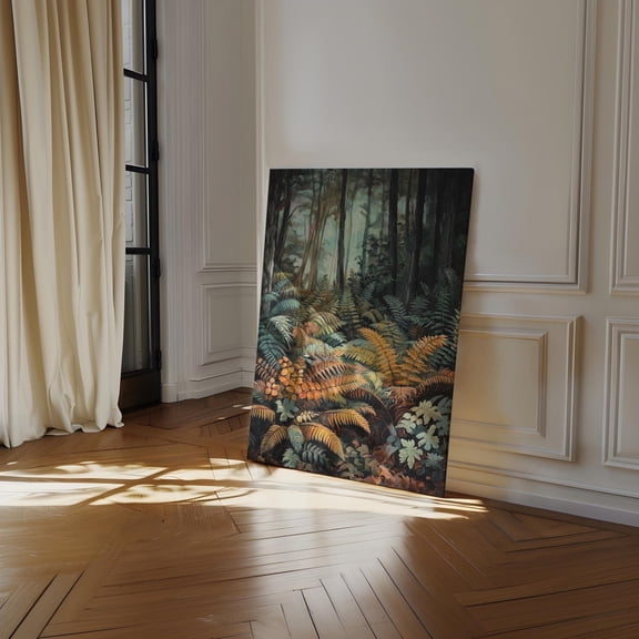 Lush Forest Ferns Wall Art - Serene Woodland Botanical Nature Scene For Rustic And Cottagecore Home Decor Wall Art, Modern Wall Decor, 12x18 UNFRAMED