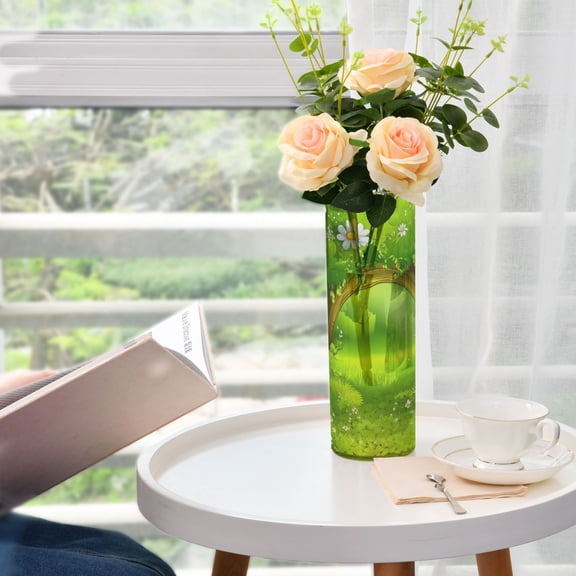 Lush Green Arch Plastic Vase 11.8'' x 3.9'' Transparent Non Breakable Decorative for Family