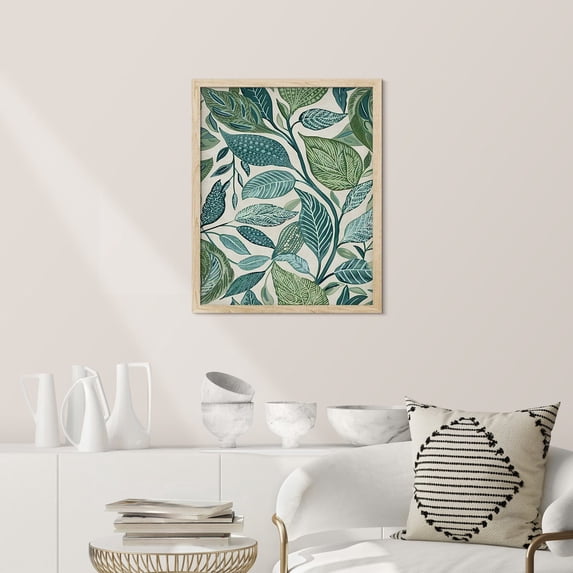 Lush Green Botanical Leaves Intricate Leaf Patterns Illustrations ...