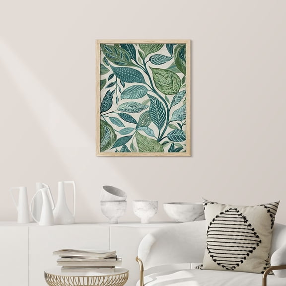 Lush Green Botanical Leaves Unframed Paper Print
