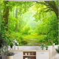 thumbnail image 1 of Lush Green Forest Wall Tapestry, Spring Wood Tapestries for Room Decor, Vibrant Nature Tapestry 80"x60", 1 of 7