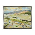 thumbnail image 1 of Lush Green Mountain Landscape Abstract Painting Luster Gray Framed Art Print Wall Art, 1 of 6
