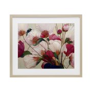 Lush Haiku Pink & White Flowers Birch Framed Print Under Glass, design by Annabelle Hall