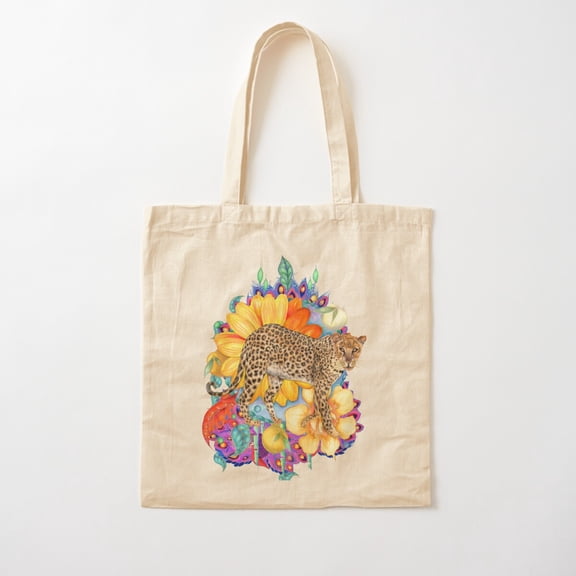 Lush Leopard Canvas Tote Bags, Reusable Shopping Bag