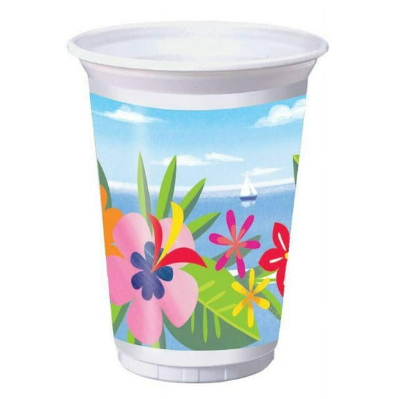 Lush Luau Tropical Island Beach Summer Party 16 oz. Plastic Cups
