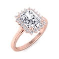 thumbnail image 1 of Lush - Moissanite Radiant Cut Lab Diamond Flower Halo Engagement Ring, 1 of 4