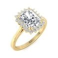 thumbnail image 1 of Lush - Moissanite Radiant Cut Lab Diamond Flower Halo Engagement Ring, 1 of 4