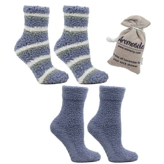 Lush N Plush 2 pack slipper socks - Rose N Shea Butter, Lapis