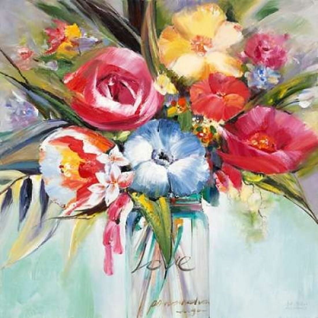 Lush Painterly Blossoms Canvas Art - Art Atelier Alliance (24 x 24)