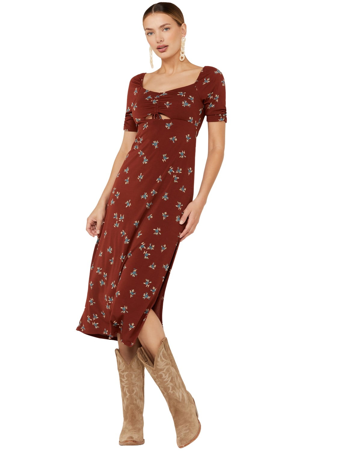 gold prom short dresses Portia and Scarlett PS24315 Formal Beaded Long Dress for $839 plunging v neckline dress Color:Brown Multi White Silk Satin Bridal