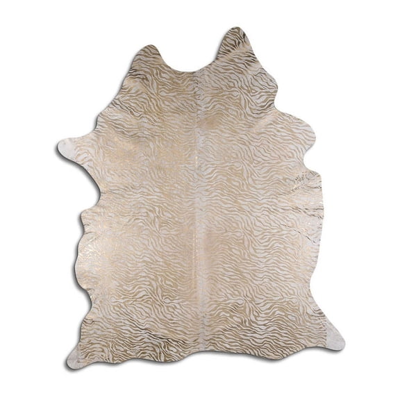 Lush cowhide rugs for sale GOLD BABY ZEBRA ON BEIGE rug