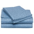thumbnail image 1 of LushElegance 1800 Series Queen Size 4 Piece Vine Embossed Sheet Set - Light Blue, 1 of 1
