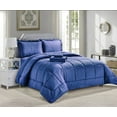 thumbnail image 1 of LushElegance King Size 8 Piece Bed in a Bag Down Alternative Comforter Set - Navy, 1 of 1