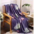 thumbnail image 1 of LushElegance SummerTime Whimsy Plush Fleece Throw Blanket (50" x 60") - Pink Flamingo, 1 of 2