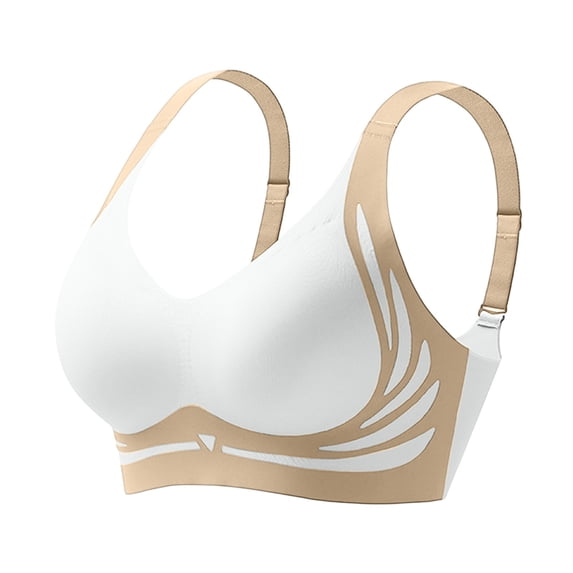Lushfitting Powerful Push Up Bra Caralush Seamless Bras Comfortable Wireless Full Coverage Bralettes Beige 36