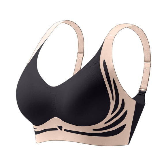 Lushfitting Powerful Push Up Bra Caralush Seamless Bras Comfortable Wireless Full Coverage Bralettes Black 40