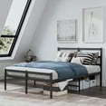 thumbnail image 1 of Lusimo 14 inch Full Size Metal Platform Bed Frame with Headboard and Footboard No Box Spring Needed for Adult, Black, 1 of 9