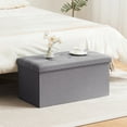 thumbnail image 1 of Lusimo 30" Storage Ottoman Bench with Divider, Multifunctional Foot Stool, Toy Chest & Shoe Bench for Bedroom, Living Room, and Entryway, Foldable Storage Chest with Seating, Light Gray, 1 of 11
