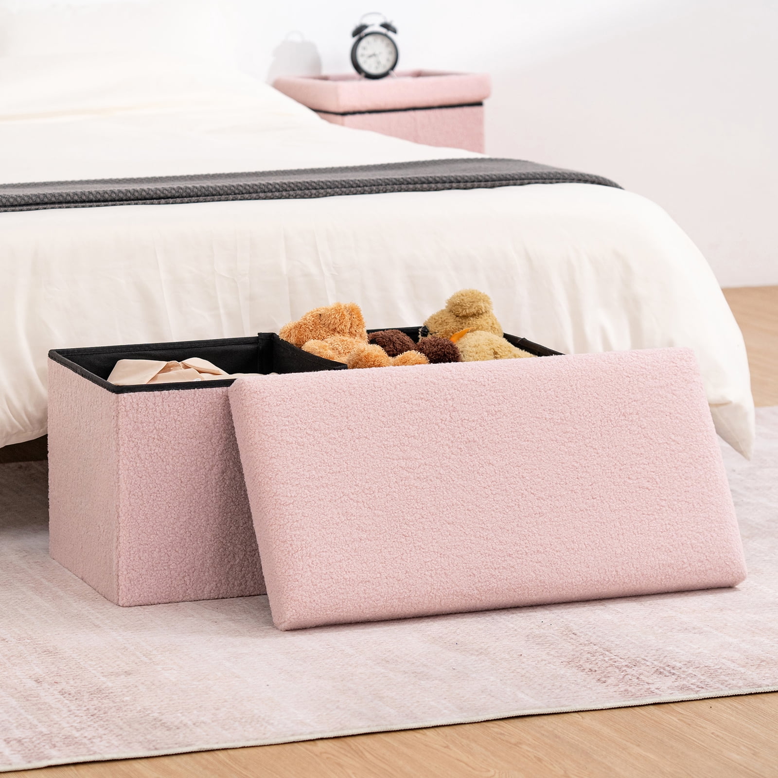 Lusimo Boucle ottoman with storage for living room, 30