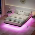 Lusimo Full Size Floating Bed Frame with RGB LED Lights and 10" Under