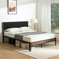 thumbnail image 1 of Lusimo Full Bed Frame with Fabric Upholstered Headboard Metal Platform Bed No Box Spring Needed, Black, 1 of 9