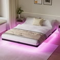 thumbnail image 1 of Lusimo Full Size Floating Bed Frame with LED Lights and Mattress Slip Guard, Metal Platform Bed Frames Full with Steel Slat Support, No Box Spring Needed, Black, 1 of 10