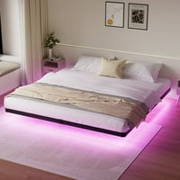 Lusimo King Size Floating Bed Frame with LED Lights only 9.97: eDeal Info