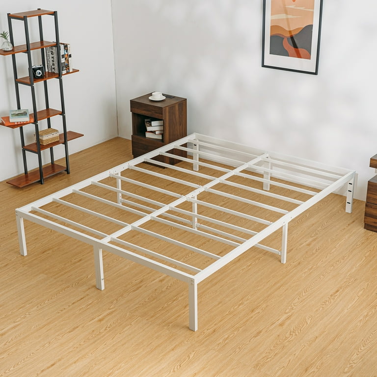 Full size platform bed frame 14 inch mattress steel foundation metal heavy duty discount