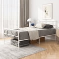 thumbnail image 1 of Lusimo Twin Bed Frame with Headboard and Footboard 12 inch Metal Platform Bed Frame No Box Spring Needed Twin Size Easy Assembly, White, 1 of 9