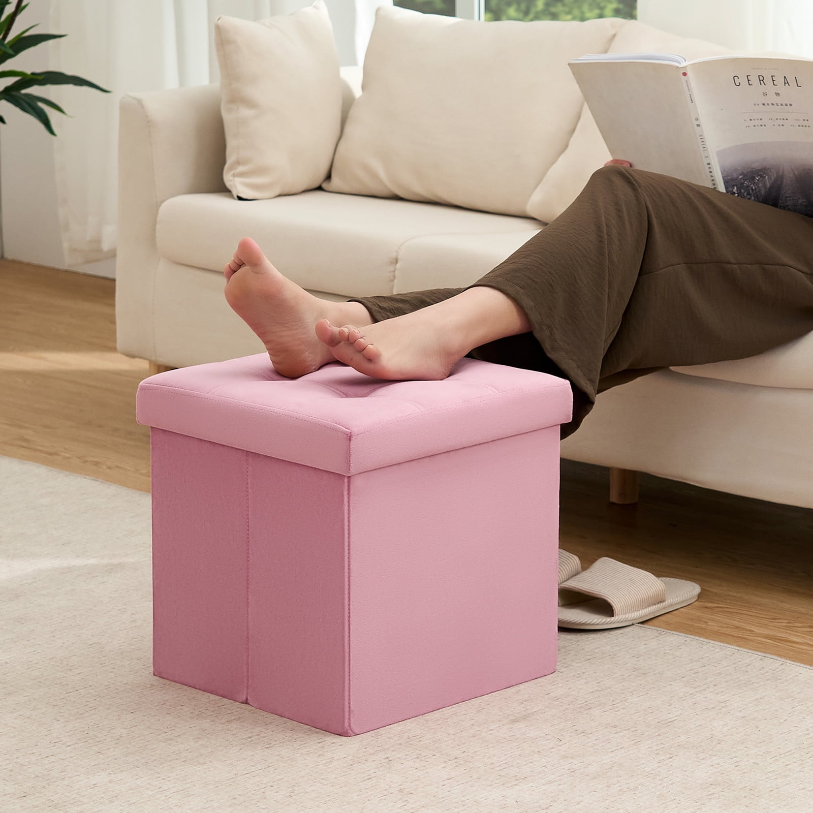 Storage Ottoman Foot Stool At Walmart Green Velvet Ottoman Storage