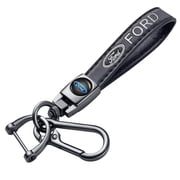 Lusinus Genuine Leather Car Keychain Compatible for Ford Fusion, F150, F250, F350, F450, F550, Edge, Explorer - Key Chain for Men and Women with Screwdriver