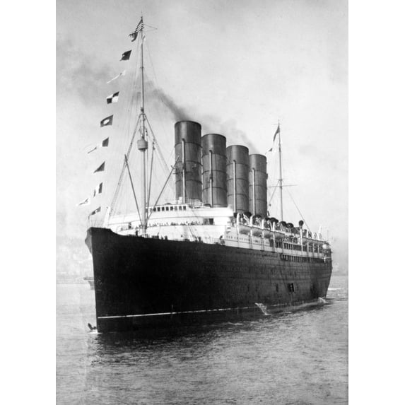 Lusitania, 1908-1914. /Nthe Cunard Steamship 'Lusitania', C1908-1914. Poster Print by (18 x 24)