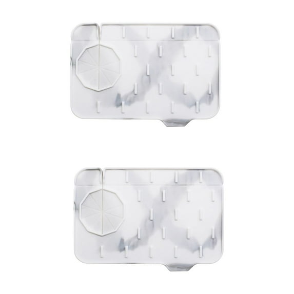 Lusizer Splashproof Sink Pad | Double-Sided Kitchen & Bathroom Faucet Protector | Water Blocking Mat Set of 2 | Dishwasher Safe Splash Guard