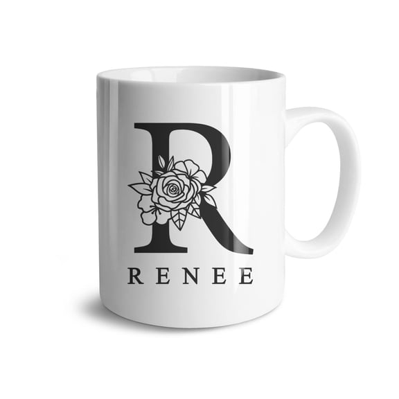 Lusoubeizui Letter R Flower Cups and Mugs for Office,kitchen,room,house,car