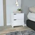 thumbnail image 1 of Luss Nightstand, Bedside Table with 2-Drawers Modern Design, Ample Storage, Stylish White Finish, 1 of 7