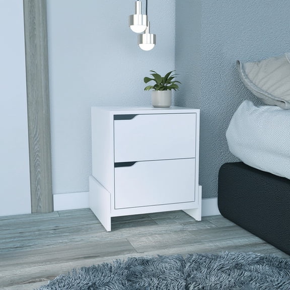 Luss Nightstand, Bedside Table with 2-Drawers