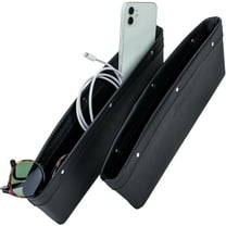 Lusso Gear 2 in 1 Car Seat Gap Organizer - Universal Fit Storage Pockets for Cars | Holds Phone Money Cards Keys Remote | Black