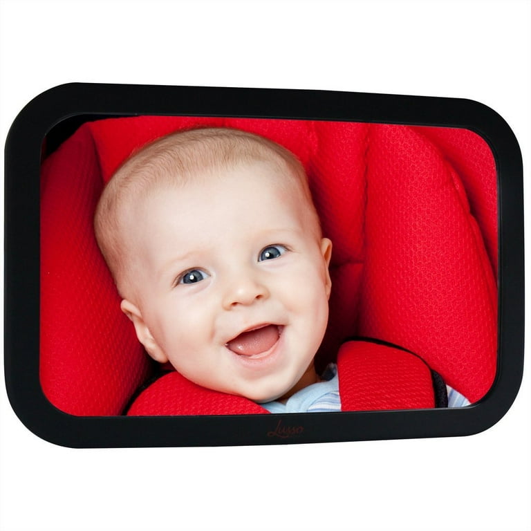 Lusso Gear Baby Backseat Mirror for Car Large Stable Safe and Shatterproof for Infant or Toddler in Rear Facing Car Seat Premium Matte Finish