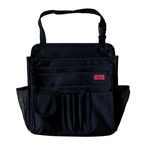 Lusso Gear | Car Seat Organizer | For Backseat, Front Passenger or Trunk, 9 Compartments, 2 Cup Holders | Store Toys, Books & Snacks for Kids | Black