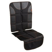 Lusso Gear | Car Seat Protector | Thick Padding, Durable, Waterproof PVC Leather | X-Large, Black with Red Stitching