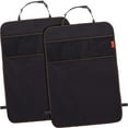 thumbnail image 1 of Lusso Gear | Seat Back Protectors for Car | Waterproof Kick Mats with 3 Storage Pockets | 2 Pack, Black with Red Stitching, 1 of 6