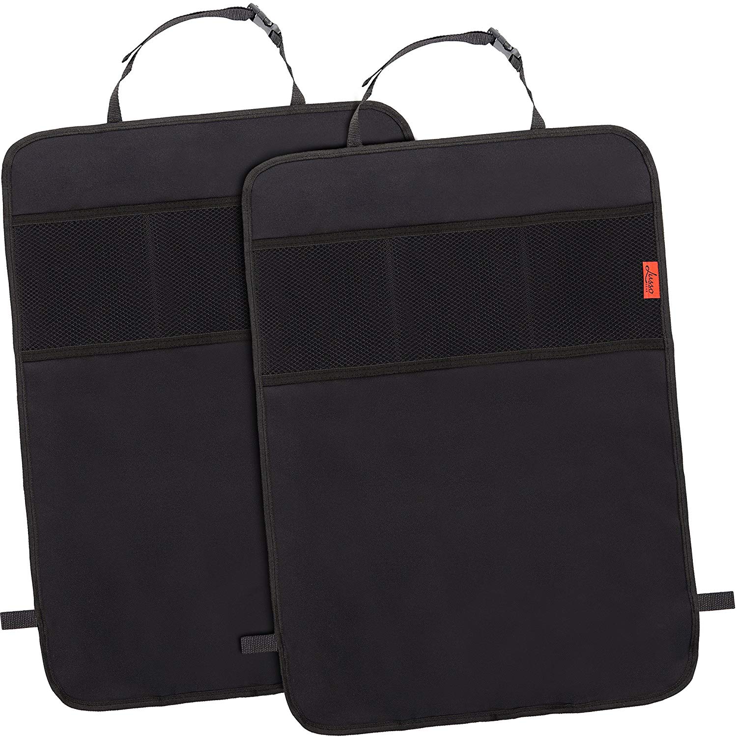 Lusso Gear | Seat Back Protectors for Car | Waterproof Kick Mats with 3 Storage Pockets | 2 Pack, Black - image 1 of 6