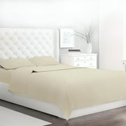 Lussona 1000 Thread Count King Sheets - 100% Cotton Bed Sheets Set with Deep Pockets 4 Piece Bedding and Pillowcases Set (Ivory)